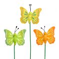 Floristik21 Schmetterling aus Holz am Stab sort. 6,5cm L25cm 18St