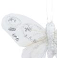 Floristik21 Schmetterling Weiß 9cm mit Glitter 12St