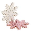 Floristik21 Schneeflocke 4cm Pink/Weiß mit Glitter 72St