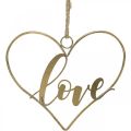 Floristik21 Schriftzug Love Herz Deko Metall Gold zum Aufhängen 27cm