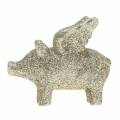 Floristik21 Deko Schwein mit Flügeln Gold Glimmer 6cm