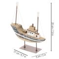 Maritimes Holzschiff mit Metallständer 20 cm mehrfarbig | Floristik21.de