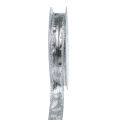 Dekoband Silber mit Drahtkante 15mm 25m