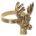 Floristik21 Serviettenring Metall Hirschkopf Goldoptik Ø 6 cm 4er-Set