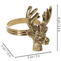 Serviettenring Metall Hirschkopf Goldoptik Ø 6 cm 4er-Set | Floristik21.de