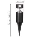 Solarleuchte mit Bewegungsmelder, LED, 34 cm, rostfreier Stahl, warmweiß | Floristik21.de