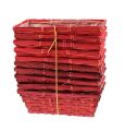 Floristik21 Spankorbsatz eckig Rot 20x12x9cm 10St