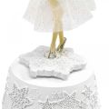 Floristik21 Spieluhr Ballerina Weiß Winterdeko Ø10,5cm H18,5cm