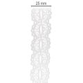 Zierband Baumwolle Spitzenmuster Rolle Weiß 25mm 10m | Floristik21.de