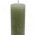 Durchgefärbte Kerzen Olivgrün Stabkerzen 34×240mm 4 St | Floristik21.de