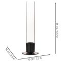 Stabkerzenhalter Metall mit Glaszylinder 31cm Schwarz/Transparent | Floristik21.de