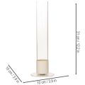 Stabkerzenhalter Metall mit Glaszylinder und Sockel 31cm Taupe | Floristik21.de