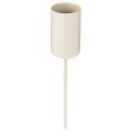 Floristik21 Stabkerzenhalter Cremebeige Metall mit Stab 11 cm Ø22mm – Set aus 4