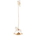 Floristik21 Weihnachtsbaumkerzenhalter Schaukelpferd 20 cm Gold Transparent 3 Stück
