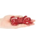 Keramik-Kerzenhalter Schleifenform Rot für Stabkerzen 11 cm 2 Stück | Floristik21.de