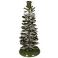 Floristik21 Kerzenhalter Metall Tannenbaum-Form Grün 28cm Innenbereich