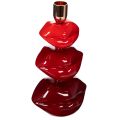 Floristik21 Kerzenständer Polyresin Lippenform 21cm Rot/Gold für Innenbereich