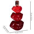 Kerzenständer Polyresin Lippenform 21cm Rot/Gold für Innenbereich | Floristik21.de
