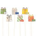 Floristik21 Pflanzenstecker Holz Geschenkpaket 31cm bunt 12 Stück
