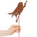 Gartenstecker Vogel Edelrost Metall 52cm Braun | Floristik21.de