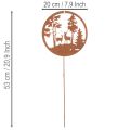 Gartenstecker Metall Rostoptik Rund Hirsch-Silhouette 53cm 2er-Set | Floristik21.de