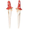 Floristik21 Keramik Gartenstecker Zwerge 17cm Rot mit Pilzhut 2er Set