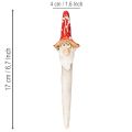 Keramik Gartenstecker Zwerge 17cm Rot mit Pilzhut 2er Set | Floristik21.de