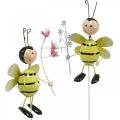 Floristik21 Blumenstecker Biene mit Blume, Metall Deko Frühling Sommer 4St