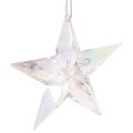 Floristik21 Dekoanhänger Stern Acryl 9cm transparent irisierend 6er-Set