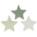 Holzstern-Set 5 cm, 9 Stück, Mintgrün und Weiß, Dekoration | Floristik21.de