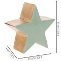 Deko-Holzstern Set 3-teilig 10cm Mintgrün Weiß | Floristik21.de