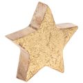 Floristik21 Deko-Sterne 5cm Holz goldfarben beschichtet 9 Stück Innenbereich
