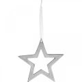 Floristik21 Stern zum Aufhängen Silber Aluminium Weihnachtsdeko 15,5×15cm