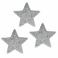 Floristik21 Streudeko Sterne mit Glitter Ø6,5cm Silbern 36St
