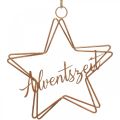 Sternanhänger “Adventszeit”, Weihnachtsdeko, Dekoring aus Metall Bronzefarben 32×20cm