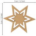 Streudeko Holzsterne gemischt 3cm 72 Stück Natur Hellblau Grün | Floristik21.de