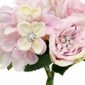 Floristik21 Strauß Rosa mit Perlen 29cm