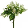 Floristik21 Deko-Blumenstrauß, Kunstblumenstrauß, künstliche Blumen Grün, Weiß L36cm