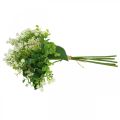 Deko-Blumenstrauß, Kunstblumenstrauß, künstliche Blumen Grün, Weiß L36cm