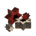 Floristik21 Holz Sterne Mix zum Streuen Rot, Grau 2cm 96St
