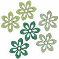 Floristik21 Streudeko Blume Grün, Hellgrün, Mint Holzblumen zum Streuen 144St