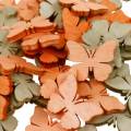 Floristik21 Streudeko Schmetterling Holzschmetterlinge Sommerdeko Orange, Aprikose, Braun 144St