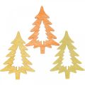 Floristik21 Streudeko Weihnachten Tannenbaum Orange 4cm 72St