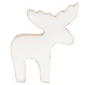 Holz-Elchfigur Weiß Natur 6cm stehend Streudeko Set 8 Stück | Floristik21.de