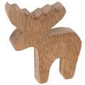 Holz-Elchfigur Weiß Natur 6cm