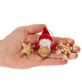 Strohanhänger Set mit Figuren und Sternen 4–6cm 30-teilig Natur-Rot für Innenbereich | Floristik21.de