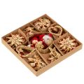 Strohanhänger Set mit Figuren und Sternen 4–6cm 30-teilig Natur-Rot für Innenbereich | Floristik21.de
