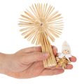 Set aus 35 Strohsternen und Figuren für Christbaumschmuck, naturfarbene Dekoration | Floristik21.de