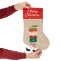 Weihnachtsstrümpfe aus Stoff mit Motiven, 50 cm, Rot und Beige, 3er-Set | Floristik21.de