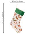 Stoff-Weihnachtssocke 50 cm mit Dackel-Motiv in Grün und Weiß für Innenbereich | Floristik21.de
